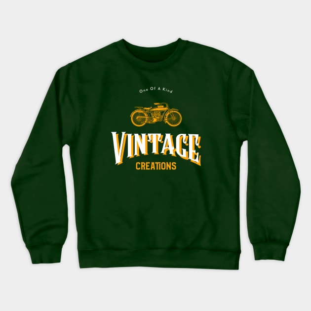 Motorcycle One of a Kind, Vintage, Creations Crewneck Sweatshirt by Urban Gypsy Designs